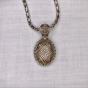 Effy Oval Pendant Necklace with Diamonds - Sterling Silver & 18K Gold